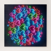 Neon Harten Legpuzzel (Horizontaal)