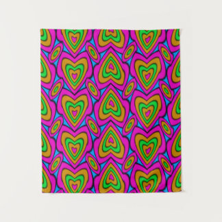 Neon Harten Patroon | Abstracte Wandtapijt Wandkleed