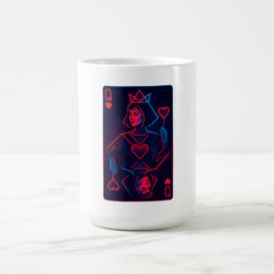 Neon Hartenkoningin — Retro-Futuristische Synthwav Koffiemok