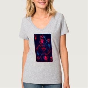 Neon Hartenkoningin — Retro-Futuristische Synthwav T-shirt