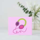 Neon Headphones Briefkaart (Staand voorkant)