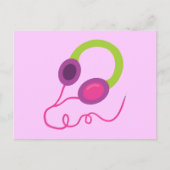 Neon Headphones Briefkaart (Voorkant)