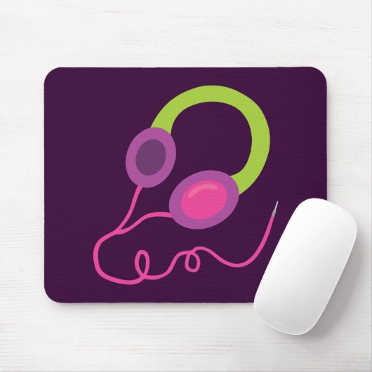 Neon Headphones Muismat (Met muis)