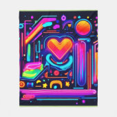 Neon Heart Chaos Fleece Deken (Voorkant)