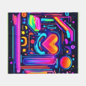 Neon Heart Chaos Fleece Deken (Voorkant (Horizontaal))