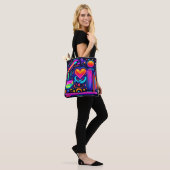 Neon Heart Chaos Tote Bag (Op model)