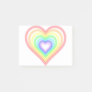 Neon Heart - Regenboog Post-it® Notes