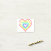 Neon Heart - Regenboog Post-it® Notes (Op bureau)