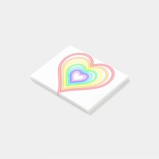 Neon Heart - Regenboog Post-it® Notes (Schuin)