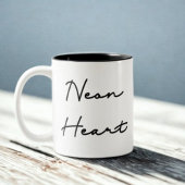 Neon Heart - Retro Love Quote Tweekleurige Koffiemok