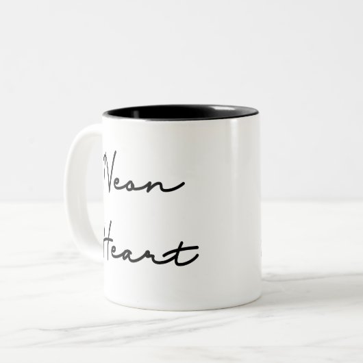 Neon Heart - Retro Love Quote Tweekleurige Koffiemok (Voorkant links)