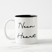 Neon Heart - Retro Love Quote Tweekleurige Koffiemok (Links)