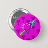Neon Heart Ronde Button 5,7 Cm (Voorkant /achterkant)