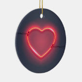 Neon Heart Sign Keramisch Ornament (Rechts)