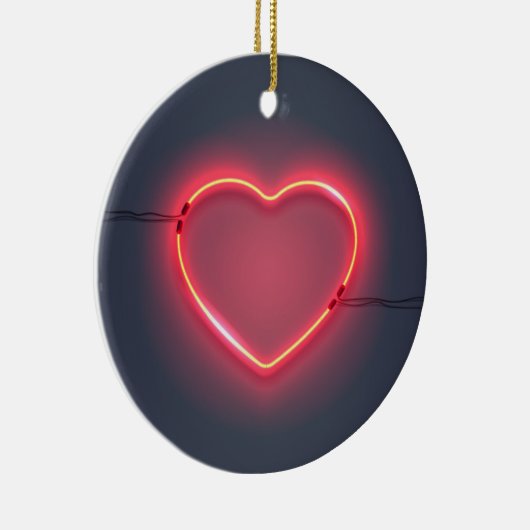 Neon Heart Sign Keramisch Ornament (Rechts)