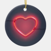 Neon Heart Sign Keramisch Ornament (Voorkant)
