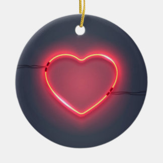 Neon Heart Sign Keramisch Ornament