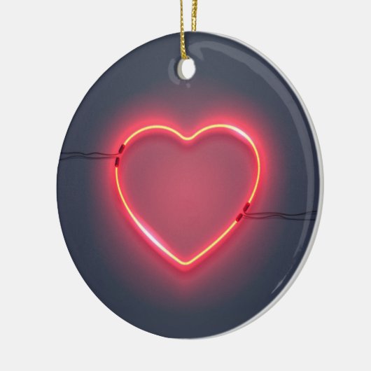 Neon Heart Sign Keramisch Ornament (Links)
