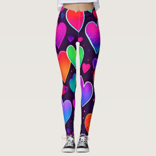 Neon Heart Symphony Leggings