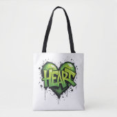 Neon Heartbeat Tote Bag (Voorkant)