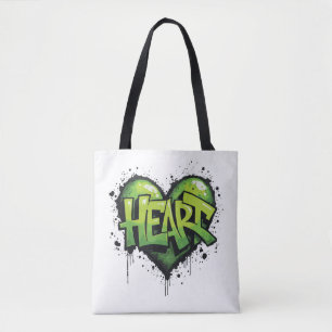 Neon Heartbeat Tote Bag