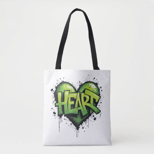 Neon Heartbeat Tote Bag (Voorkant)