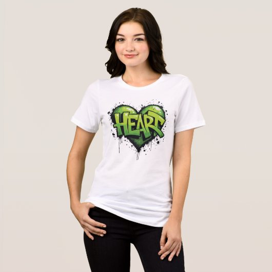 Neon Heartbeat Tri-Blend Shirt (Voorkant volledig)