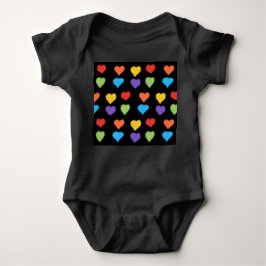 Neon Hearts Baby Bodysuit (Black Multi)