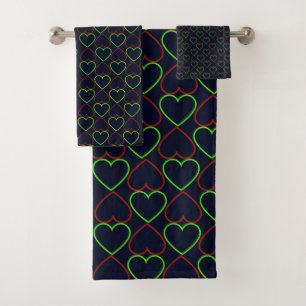 Neon Hearts Bad Handdoek