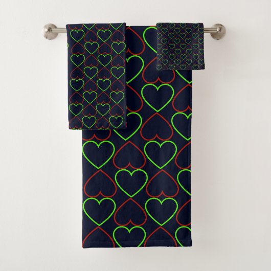 Neon Hearts Bad Handdoek (Insitu)