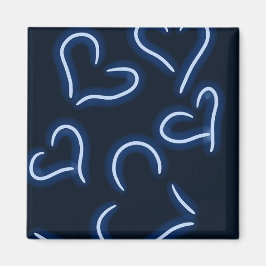 Neon Hearts Blue Magneet