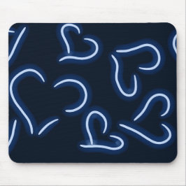 Neon Hearts Blue Muismat