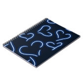 Neon Hearts Blue Notitieboek (Linkerzijde)