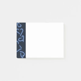 Neon Hearts Blue Post-it® Notes