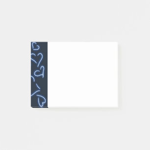 Neon Hearts Blue Post-it® Notes