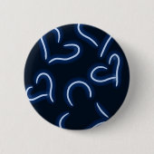 Neon Hearts Blue Ronde Button 5,7 Cm (Voorkant)