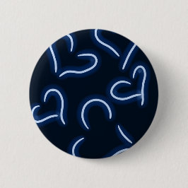 Neon Hearts Blue Ronde Button 5,7 Cm
