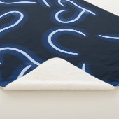 Neon Hearts Blue Sherpa Deken (3/4)