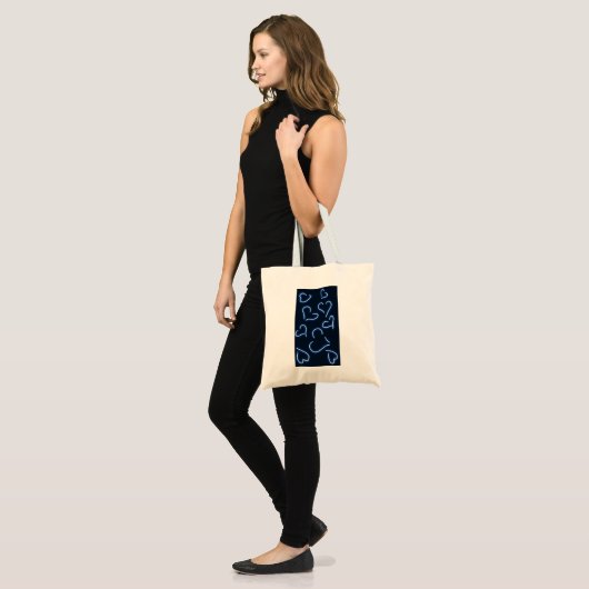 Neon Hearts Blue Tote Bag (Voorkant (model))