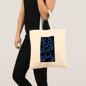 Neon Hearts Blue Tote Bag (Voorkant (product))