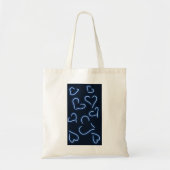 Neon Hearts Blue Tote Bag (Voorkant)