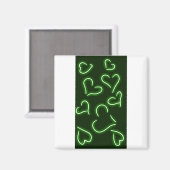 Neon Hearts Green Magneet (Voorkant / Achterkant)