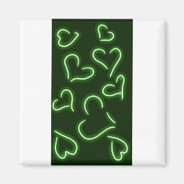 Neon Hearts Green Magneet