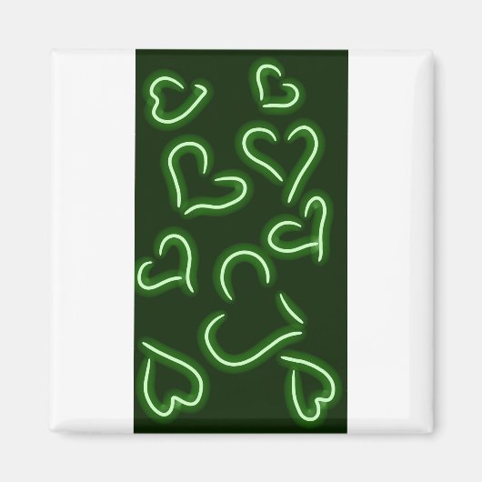 Neon Hearts Green Magneet (Voorkant)