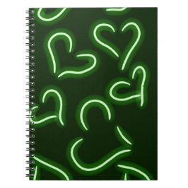 Neon Hearts Green Notitieboek