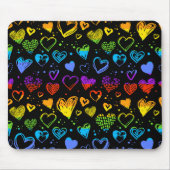 Neon hearts Mousepad Muismat (Voorkant)