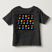 Neon Hearts T-shirt voor peuters (Black Multi) (Voorkant)
