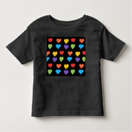 Neon Hearts T-shirt voor peuters (Black Multi)