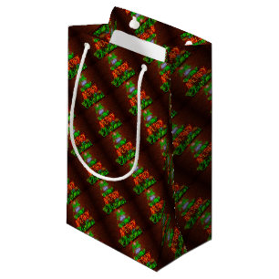 Neon hebben een heel vrolijk kerstfeest klein cadeauzakje