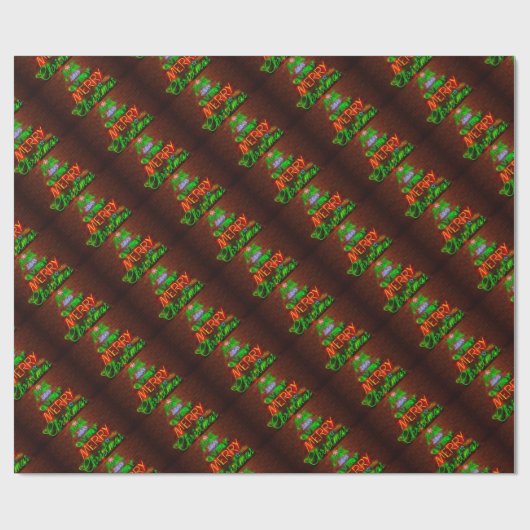 Neon heeft een heel prettig kerstfeest cadeaupapier (Vlak)